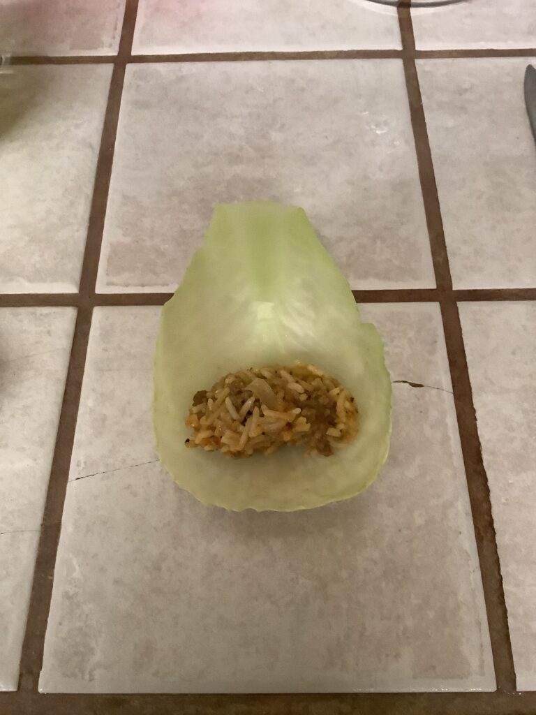 Unfinished Gluten free cabbage rolls 