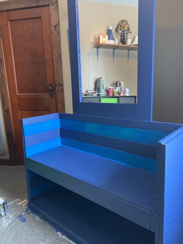 Fine tune remodel of dresser into reading nook
